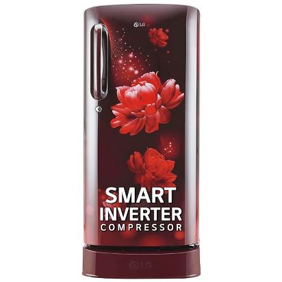 LG 185 L 5 Star Inverter Direct-Cool Single Door Refrigerator (GL-D201ASCU, Scarlet Charm, Base stand with drawer)