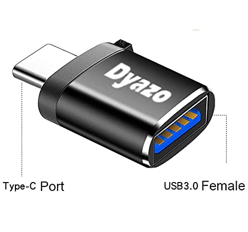 Dyazo USB Type C Male 3.1 to Female OTG Adapter Compatible for MacBook Air/Pro 2020 2019 2018, Samsung Galaxy S20 / Plus Ultra Note S910 S8 & All Type C Enable Devices (Black)