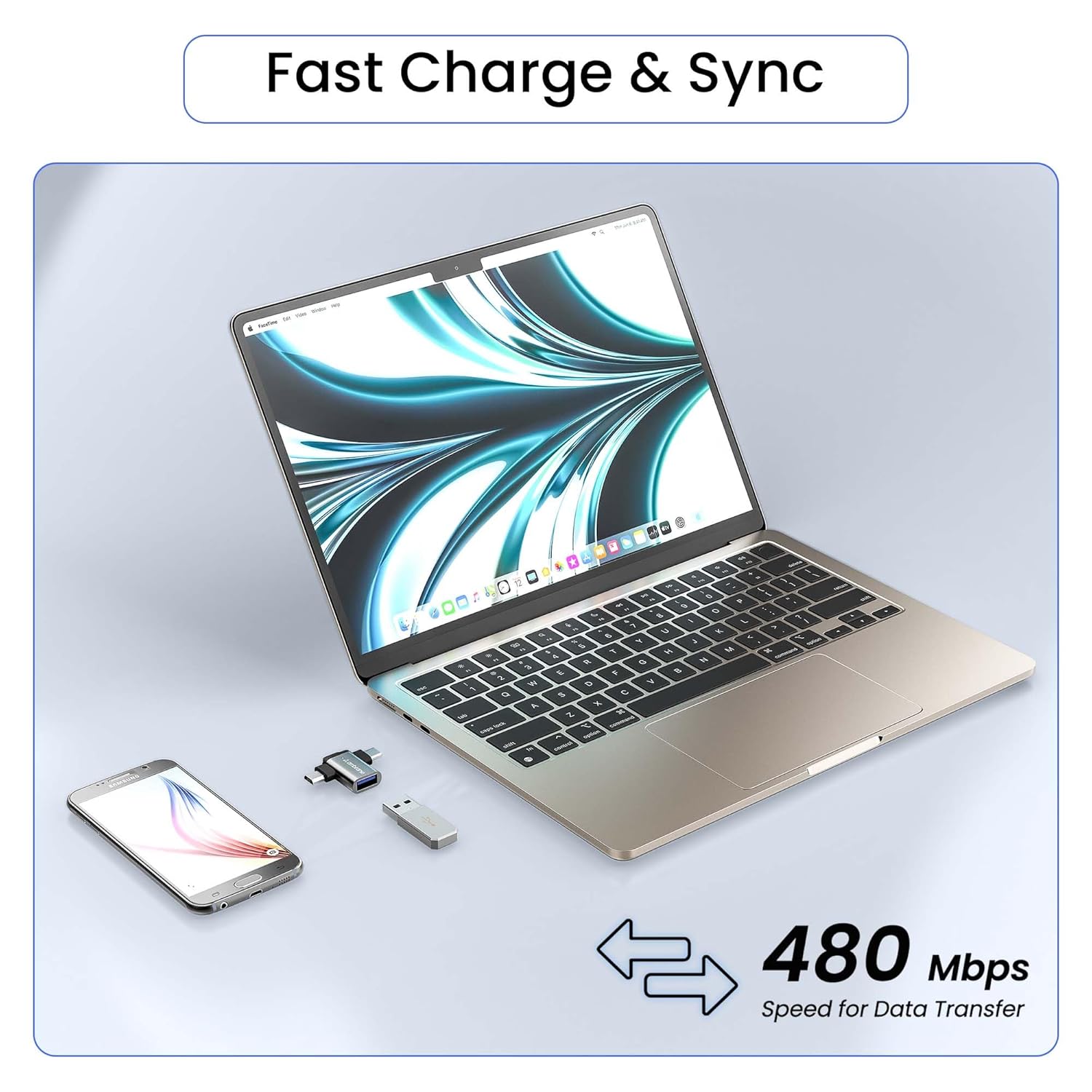 Ambrane 2 in 1 OTG Adapter Micro USB+USB Type C to USB Female Connector, OTG Pen Drive Adapter to Mobile Connector Type C, Compatible with All Devices - Image 3